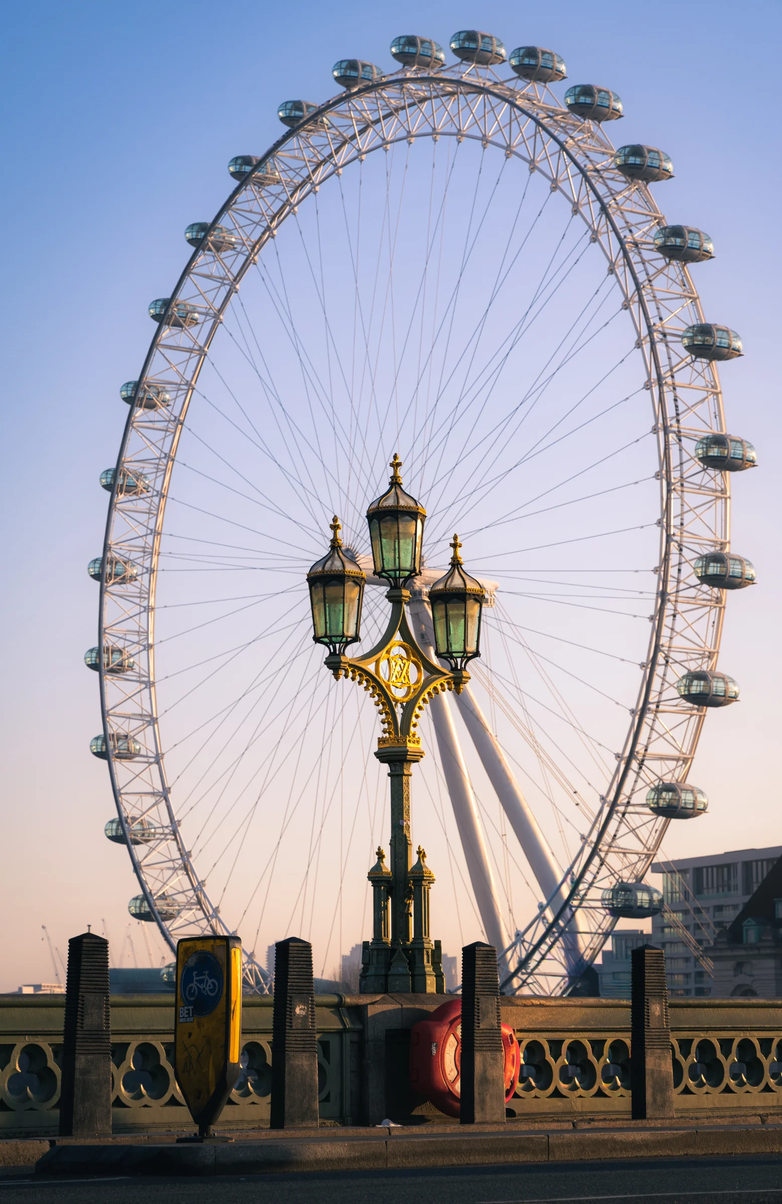 London Eye and Westminster Lamp